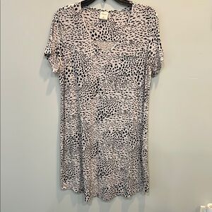 Soma Animal Print Short Sleeve Sleep Shirt M | Soft Stretch Lounge Nightgown